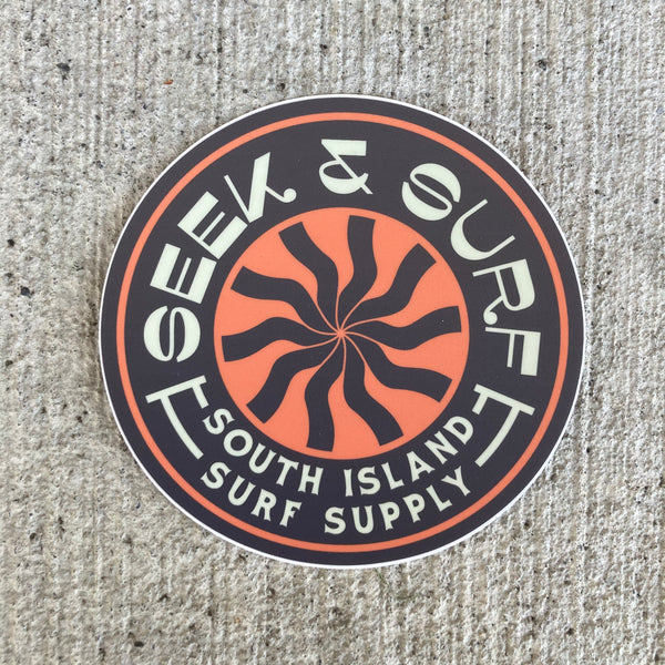 Seek & Surf Round Sticker