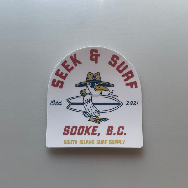 Seek & Surf Party Seagull Sticker