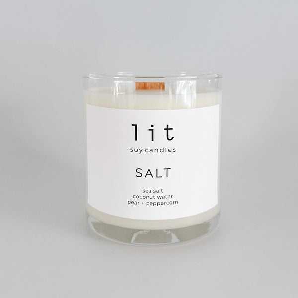 Lit Soy Candles Salt