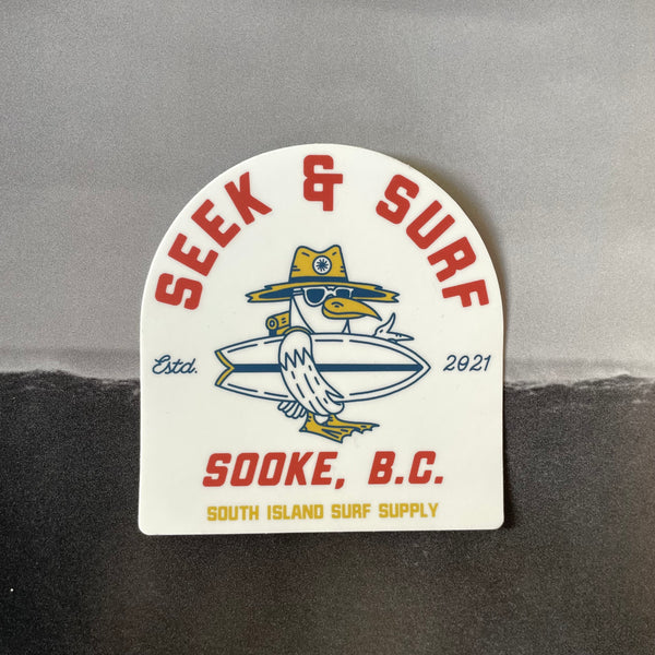 Seek & Surf Party Seagull Sticker