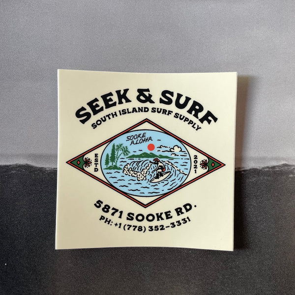 Seek & Surf Sooke Aloha Sticker