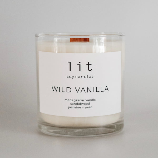 Lit Soy Candles Wild Vanilla