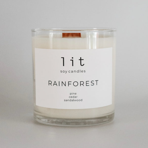 Lit Soy Candles Rainforest