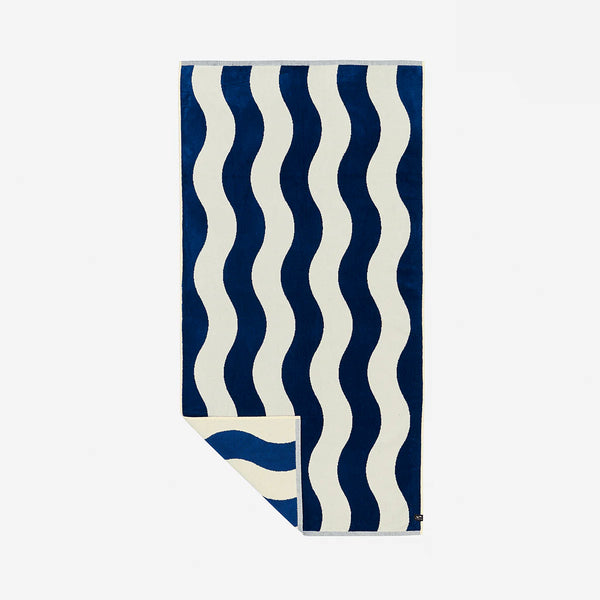 Slowtide Stripe Woven Towel - Deep Pool