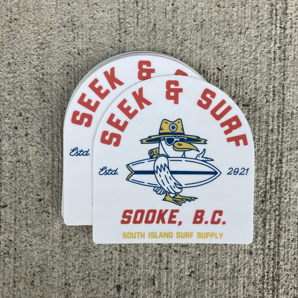 Seek & Surf Party Seagull Sticker
